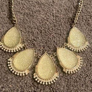 Yellowish geeen crystal necklace